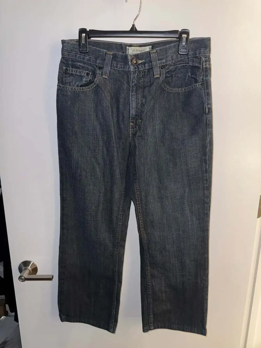 American Rag Cie Men's Dark Wash Embroidered Pocket Jeans Size 30x32